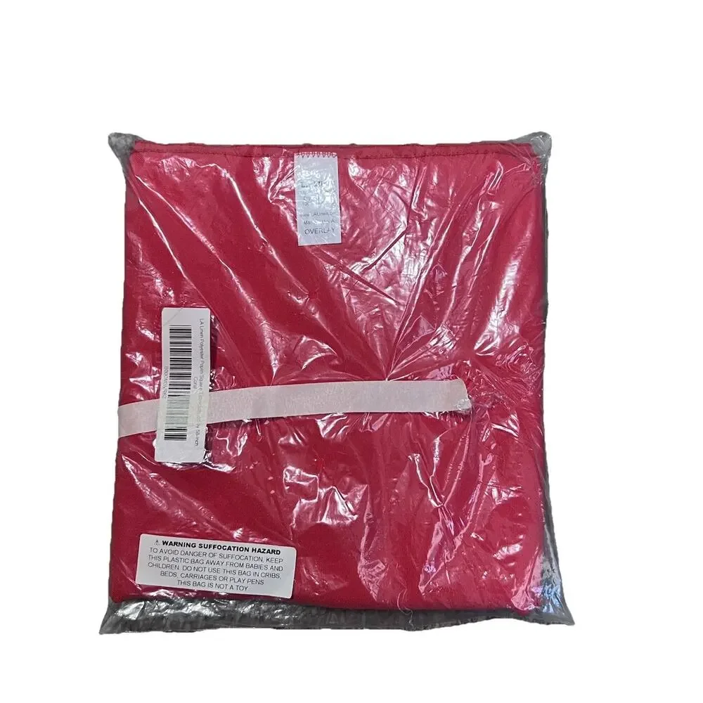 LA Linen Polyester Fabric Poplin Square Tablecloth Coral Red 58